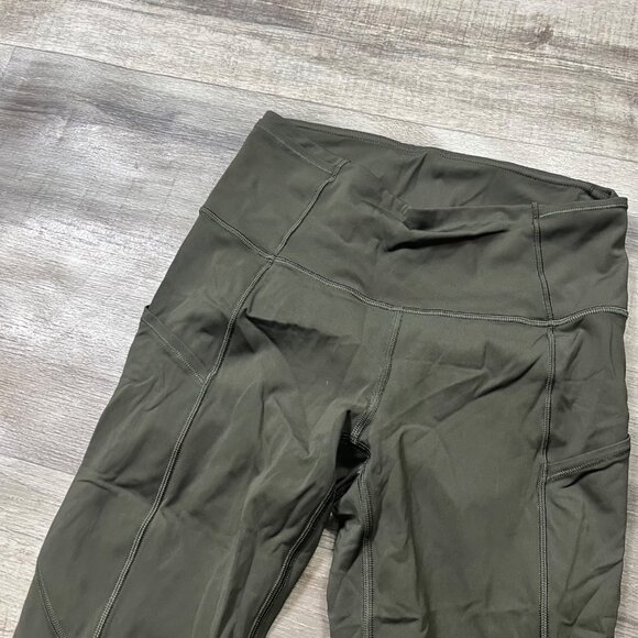 Lululemon Athletic Fast & Free Crop Yoga Pants II Dark Olive Women’s Sz 4 - Picture 3 of 9